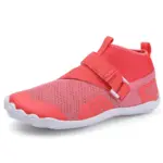 The OEM ODM Outdoor Waterproof Sport EVA Water Shoes feature a breathable mesh upper, strap and buckle closure, reinforced toe and heel, coral pink design with a white sole—perfect for fitness, beach, fishing, or custom wholesale orders.