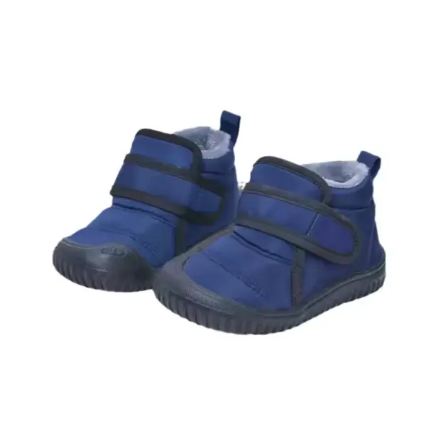 XRH Cold Sticky Casual Customized Ladies Winter Children's Baby Short Snow Boots Shoes for Kids, featuring rubber soles, Velcro straps, and a soft lined interior—ideal for OEM/ODM customization, displayed against a white background.