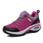 A round-toe men’s sports shoe with microfiber PU, EVA sole, breathable mesh lining, lace-up closure, "FASHION" on the side—Customizable 2024 Walking Shoes available for OEM ODM orders.