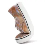 The Lightweight Female Beautiful Paint Shoes for Women Men feature a colorful marbled pattern and flexible canvas design, highlighting both style and impressive bendability.