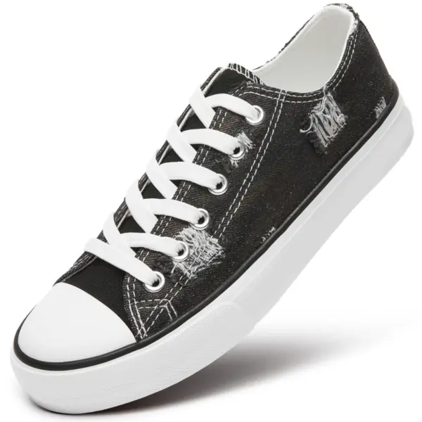A blue low-top women's walking-style canvas shoe with custom options—ideal for OEM/ODM. Shown at an angle on a white background, this new style features casual design for ladies and women.