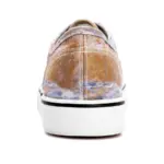 Rear view of Lightweight Female Beautiful Paint Shoes, a colorful canvas sneaker for women and men, featuring a marbled pattern, white rubber sole, and versatile OEM ODM design for stylish walking.