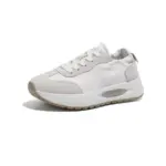 The OEM ODM Durable Wearable Breathable Low Top Sneakers are women's outdoor walking shoes with a thick sole and visible heel air cushion, shown in white and beige. Available for customization (OEM/ODM).