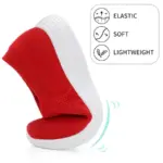 A pair of High Quality Brand New Loafers Casual Knitted Mesh Running Custom Womens Tennis Shoes, shown bent for flexibility, highlight their elastic, soft, lightweight design and support for OEM ODM customization.