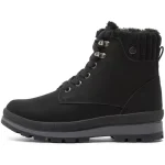 High quality wholesale customizable winter leather lace-up boots for women and men, featuring a rugged sole, metal eyelets, and faux fur collar—available for OEM/ODM Snow Boot orders.